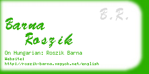 barna roszik business card